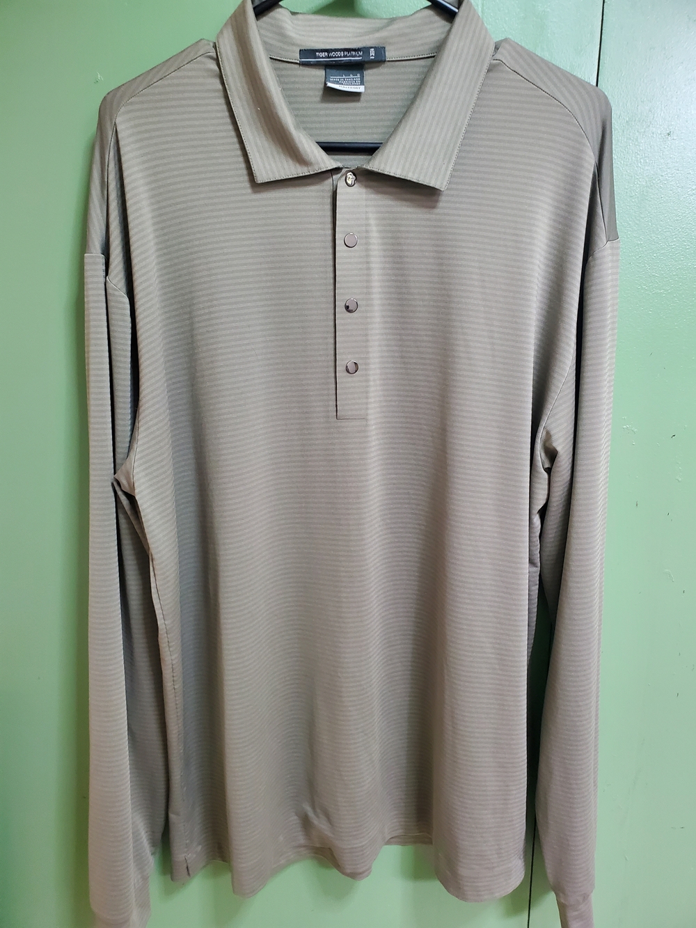Nike Men's Tiger Woods Long Sleeve Polo Shirt - Beige